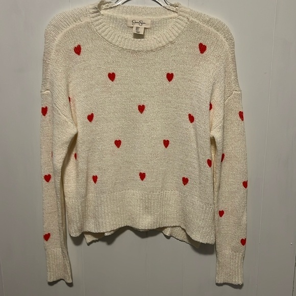 Jessica Simpson Sweaters - Sweet heart crewneck sweater creamy lightweight womens size small